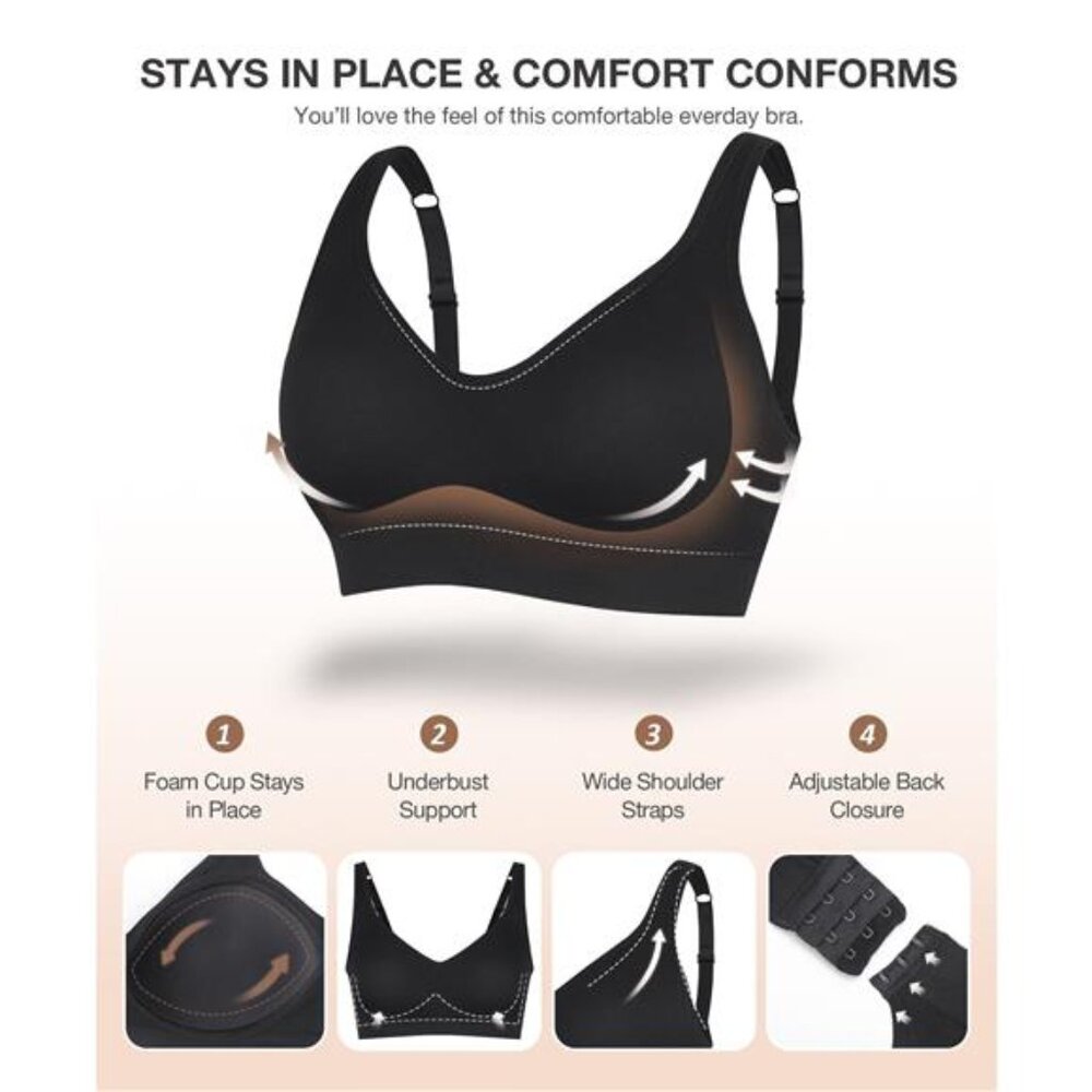 NWT Women's Beige Wireless Bralette Multiple Sizes - Picture 5 of 9